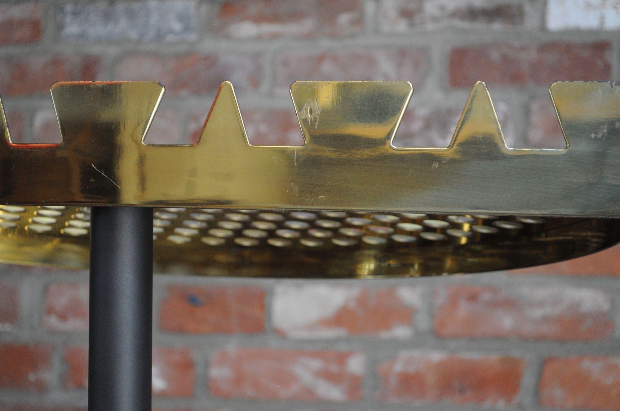 Vintage Italian Angled Coat Rack with Umbrella Stand in Painted Steel and Brass For Sale 3