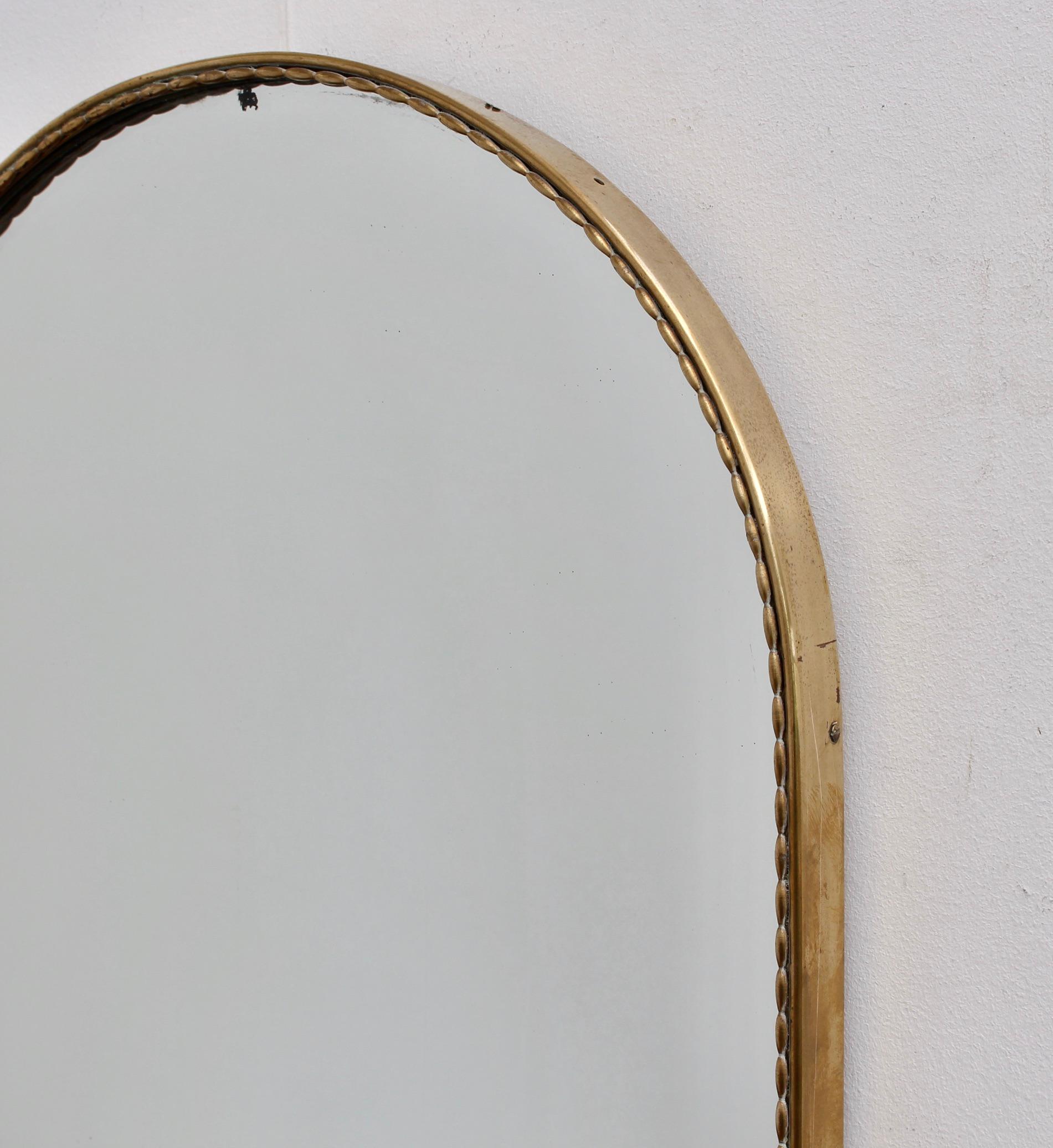 Vintage Italian Arch-Shaped Wall Mirror with Brass Frame, circa 1950s 7