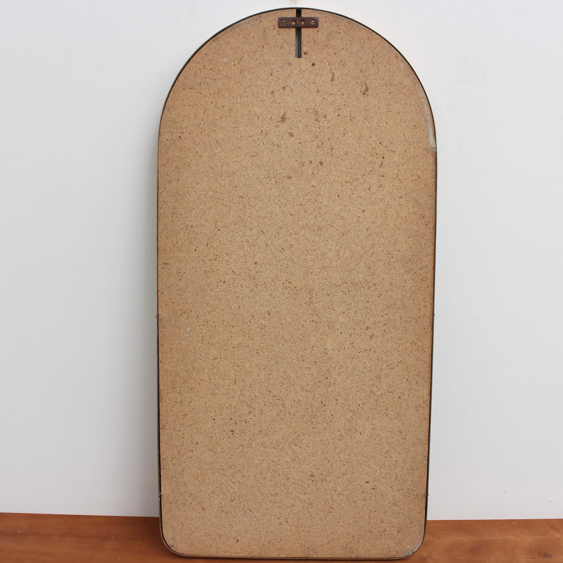 Vintage Italian Arch-Shaped Wall Mirror with Brass Frame, circa 1950s 9