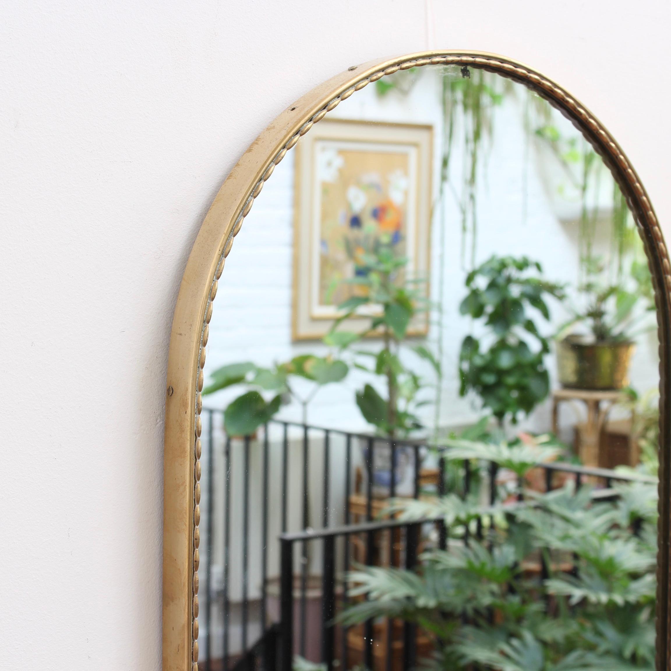 Vintage Italian Arch-Shaped Wall Mirror with Brass Frame, circa 1950s 1