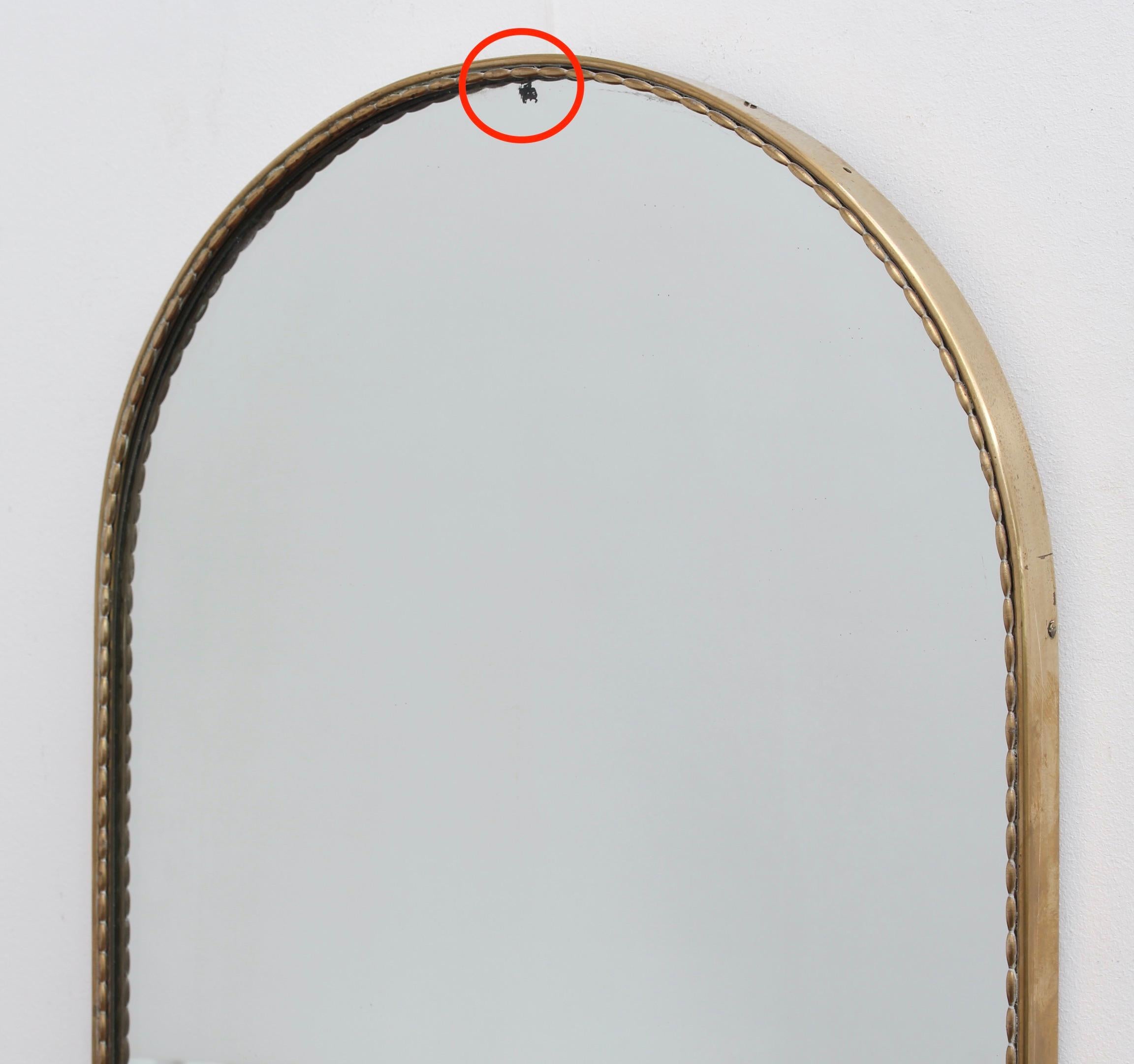 Vintage Italian Arch-Shaped Wall Mirror with Brass Frame, circa 1950s 3