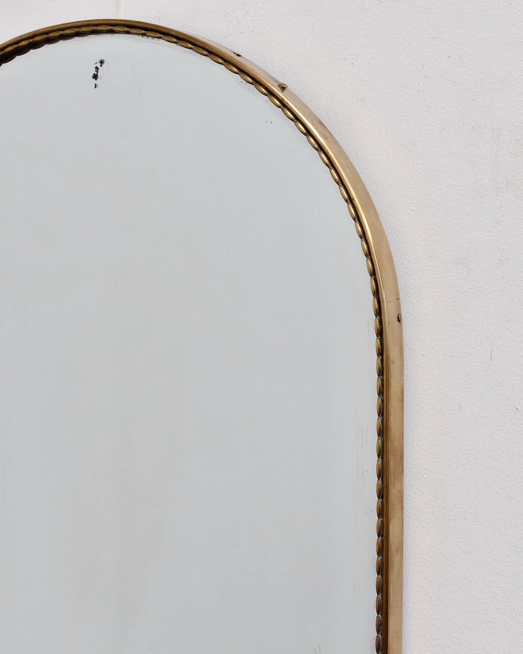 Vintage Italian Arch-Shaped Wall Mirror with Brass Frame, circa 1950s 2