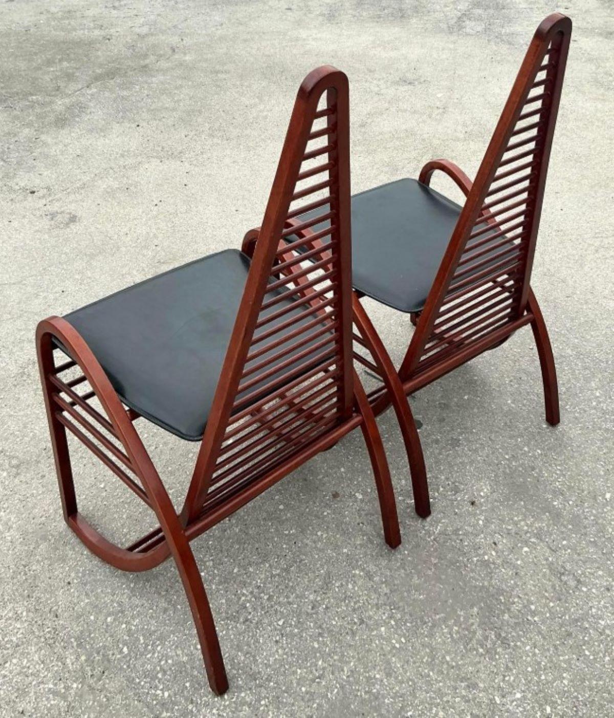 Vintage Italian Architectural Chairs After Gio Ponte - a Pair For Sale 2