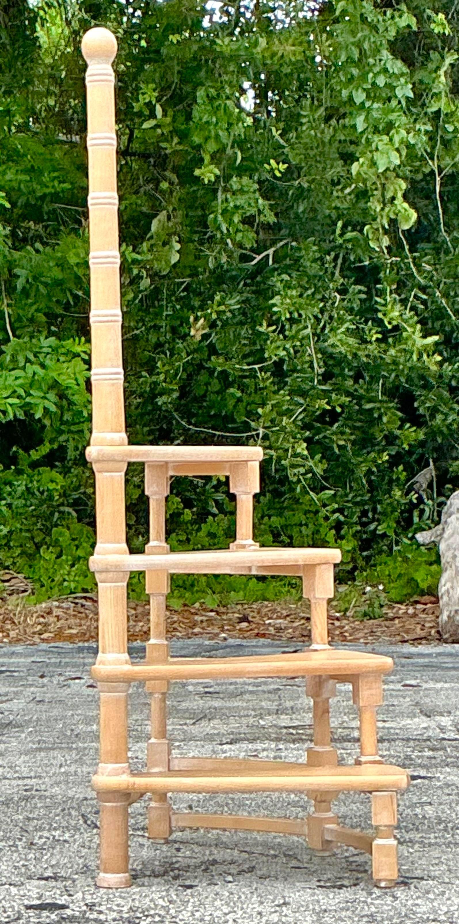 Rotin Steps de bibliothèque architecturale italienne vintage en spirale en vente