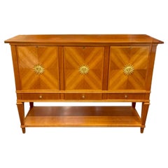 Vintage Italian Art Deco Design Bookmatched Cherrywood Cabinet