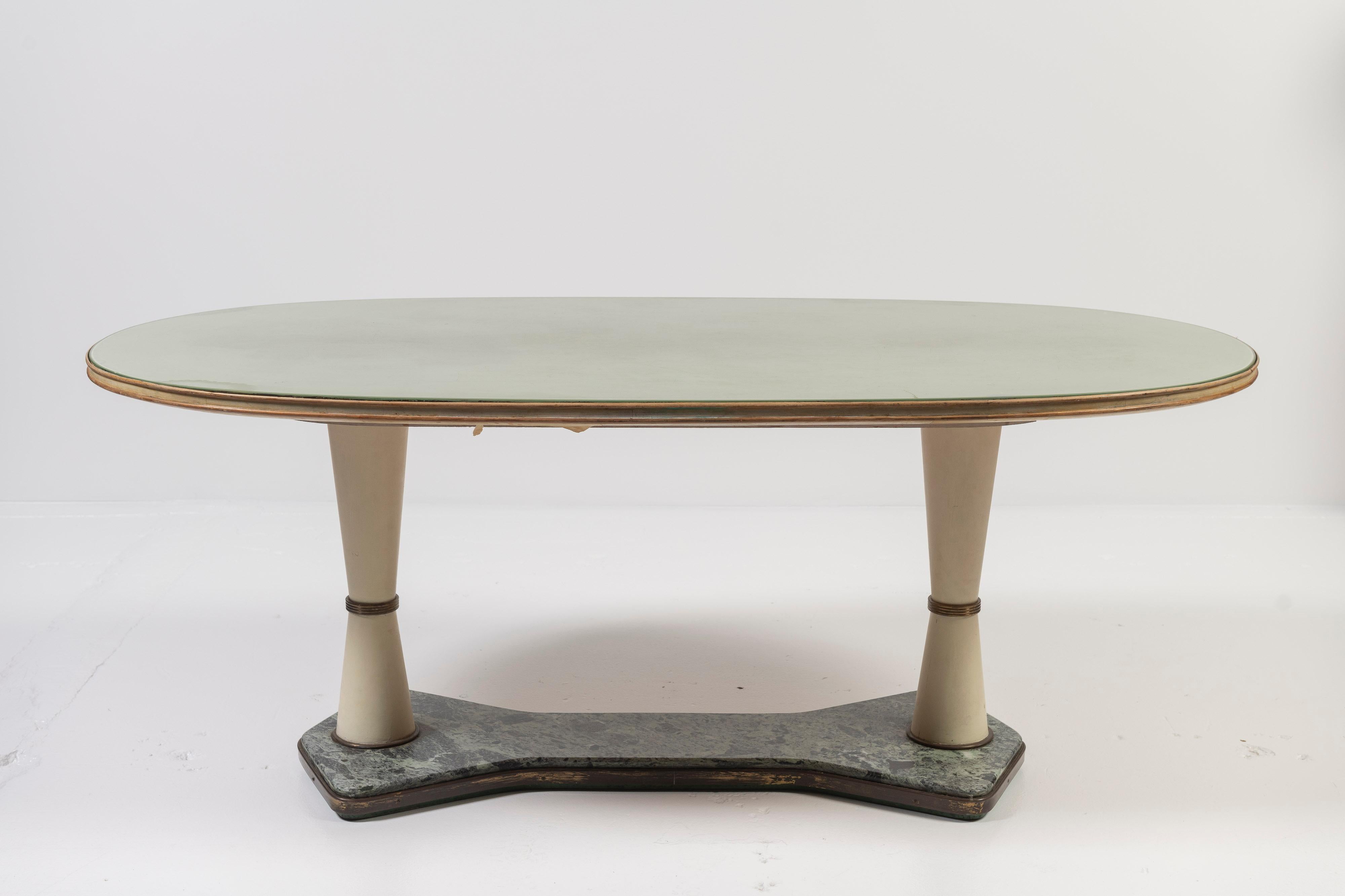 Painted Vintage Italian Art Deco Dining or Center Table, in the style of  Vittorio Dassi For Sale