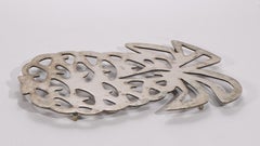 Vintage Italian Art Deco Nickel Pineapple Metal Trivet Stand