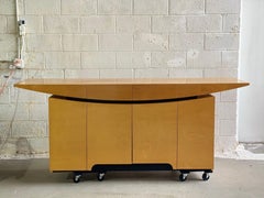Vintage Italian Art Deco Style Maple Enfilade Credenza