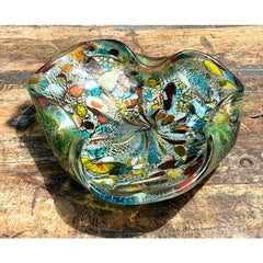 Posacenere vintage in vetro artistico di Murano