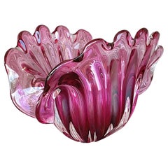 Vintage Italian Art Glass Bi Level Bowl Después de Murano