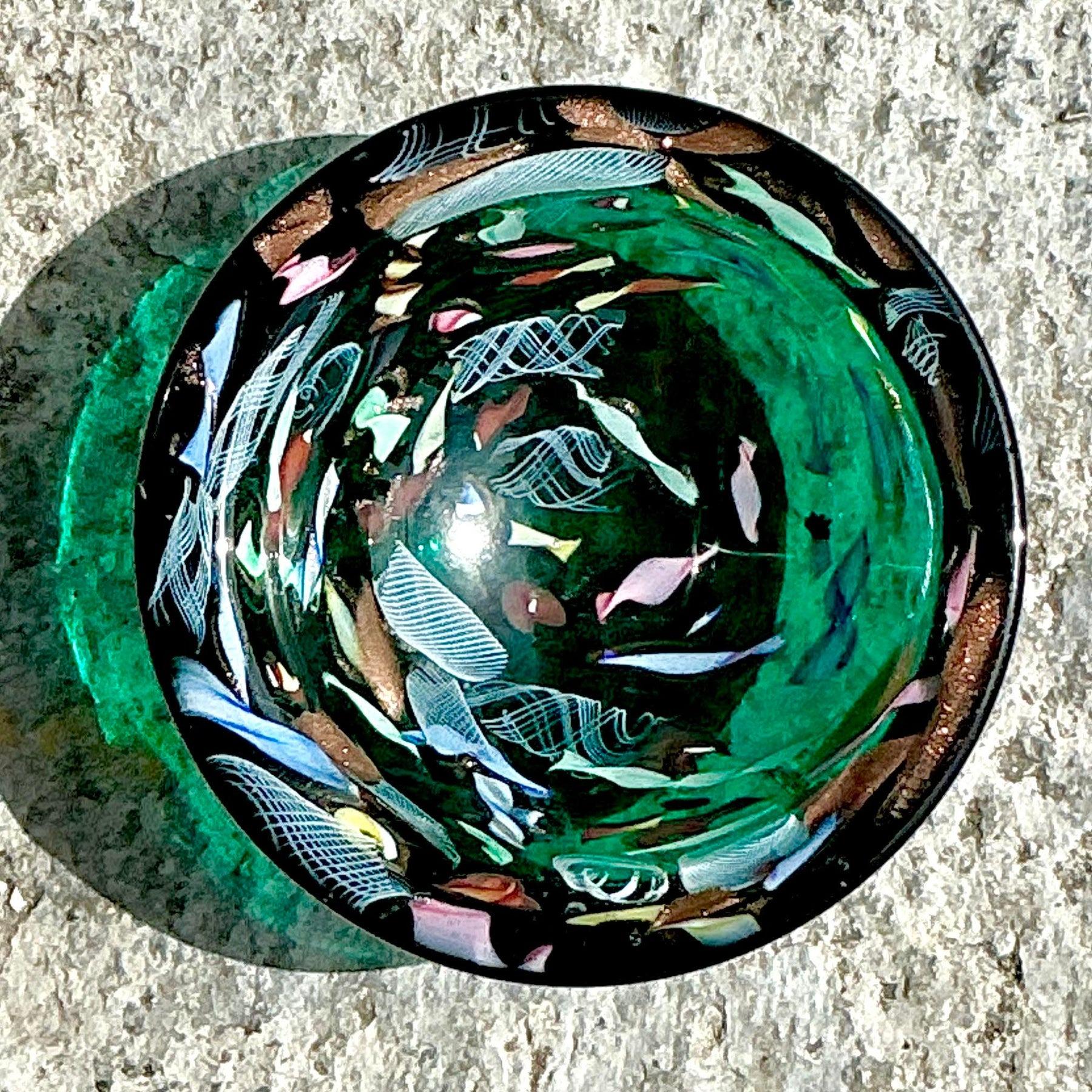 20th Century Vintage Italian Art Glass Bowl After Murano For Sale