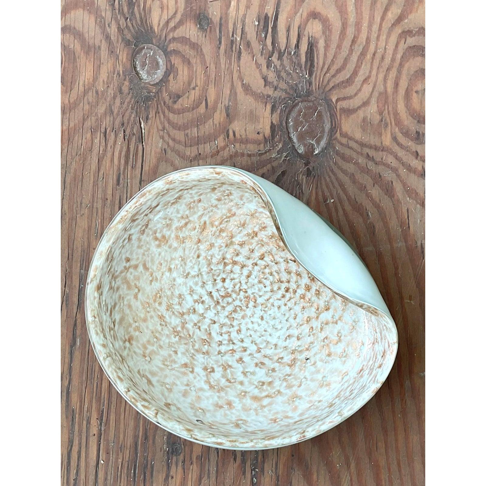 20th Century Vintage Italian Art Glass Bowl After Murano For Sale