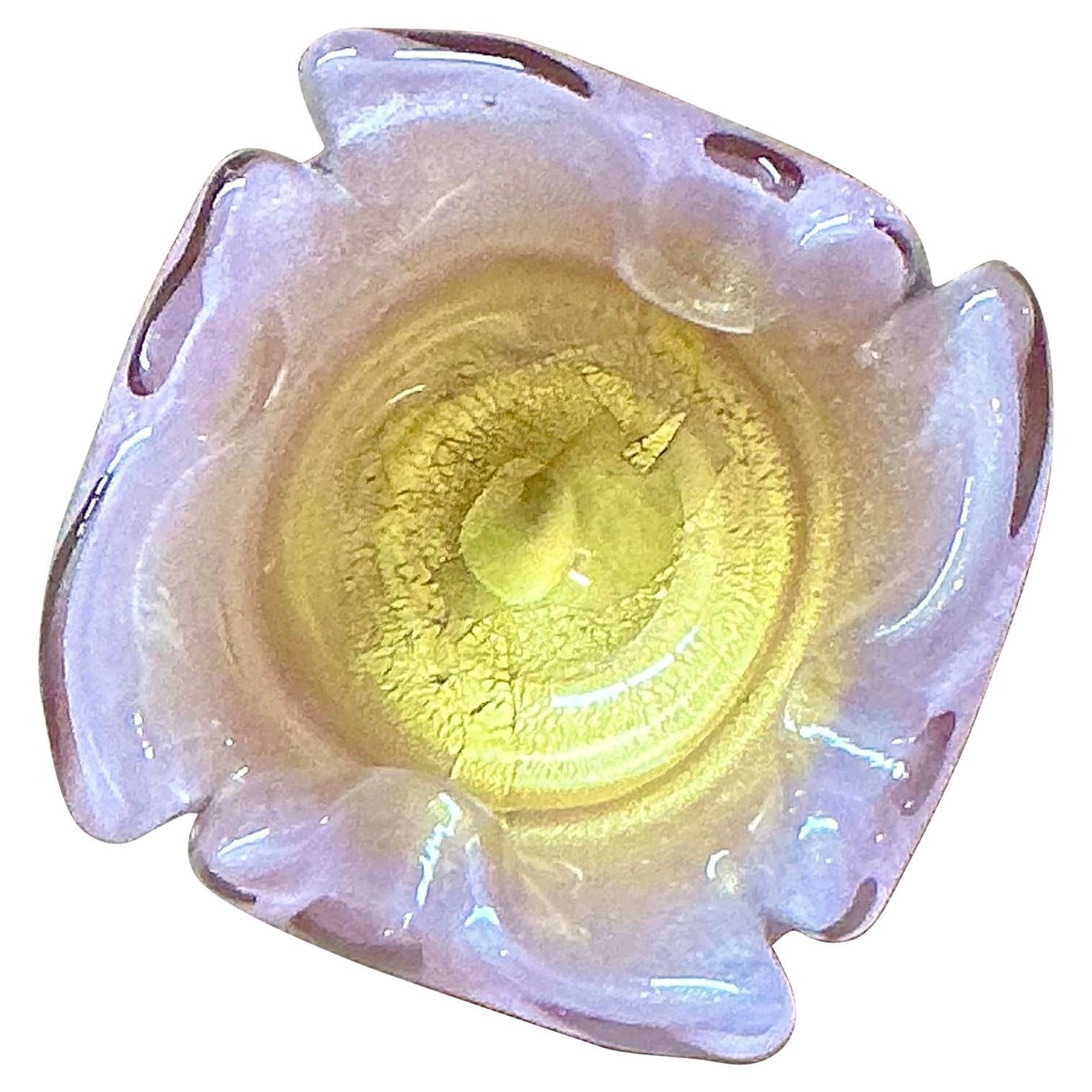 Ciotola vintage in vetro artistico di Murano