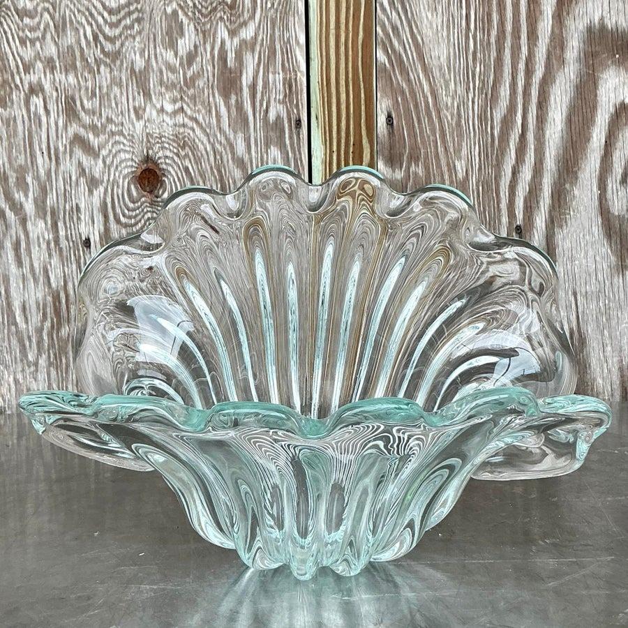 Vintage Italian Glass Muschelschale nach Murano Seguso (Italienisch)