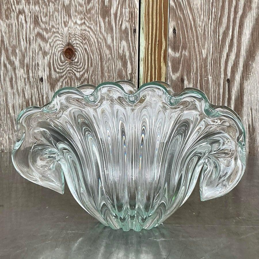 Vintage Italian Glass Muschelschale nach Murano Seguso im Zustand „Gut“ in west palm beach, FL