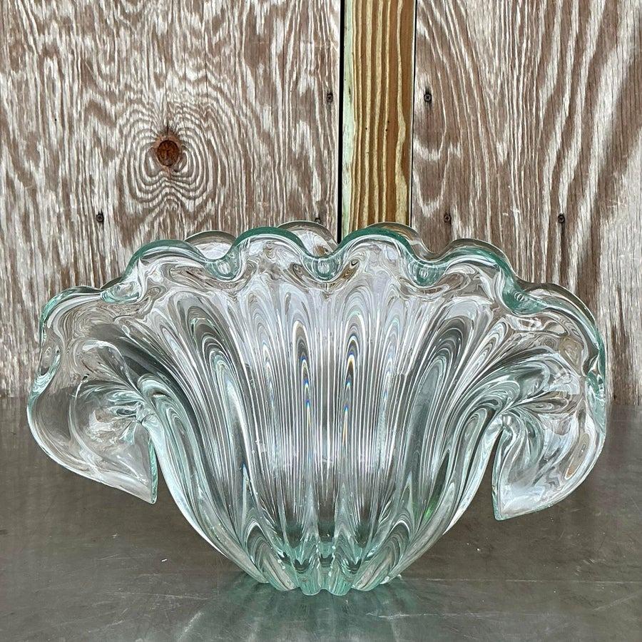 Vintage Italian Glass Muschelschale nach Murano Seguso 1