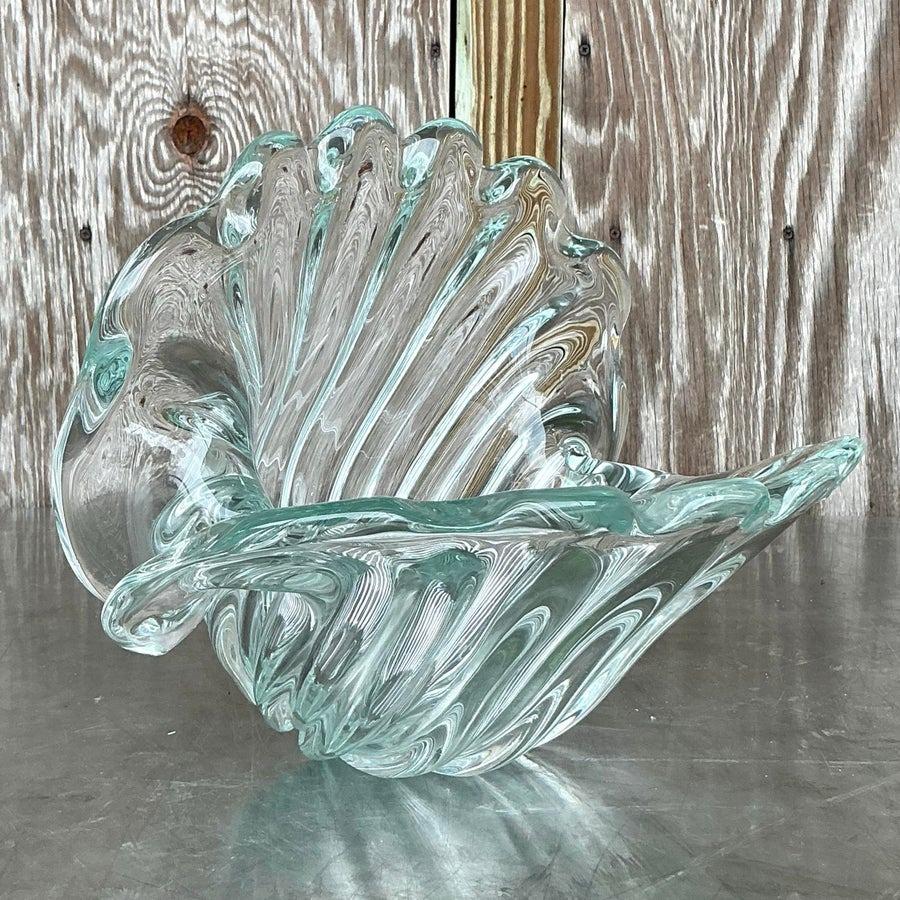 Vintage Italian Glass Muschelschale nach Murano Seguso 2