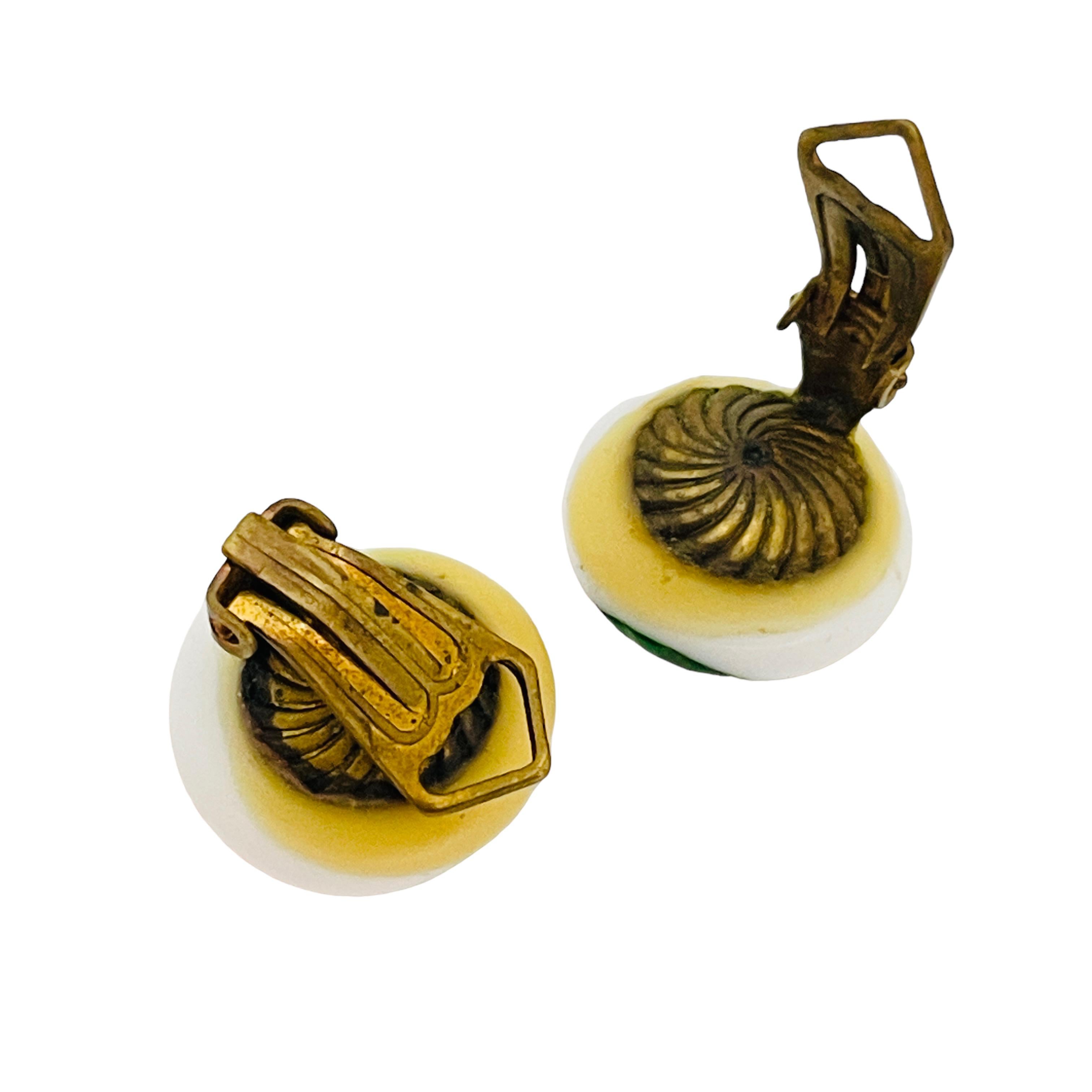 Pendientes de clip de diseño en cristal artístico ITALIANO vintage en Bueno estado para la venta en Palos Hills, IL