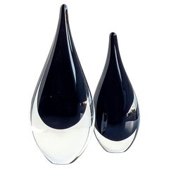 Minimalistische Murano Sommerso-Tropfen-Skulpturen aus italienischem Vintage-Kunstglas, 1950er Jahre