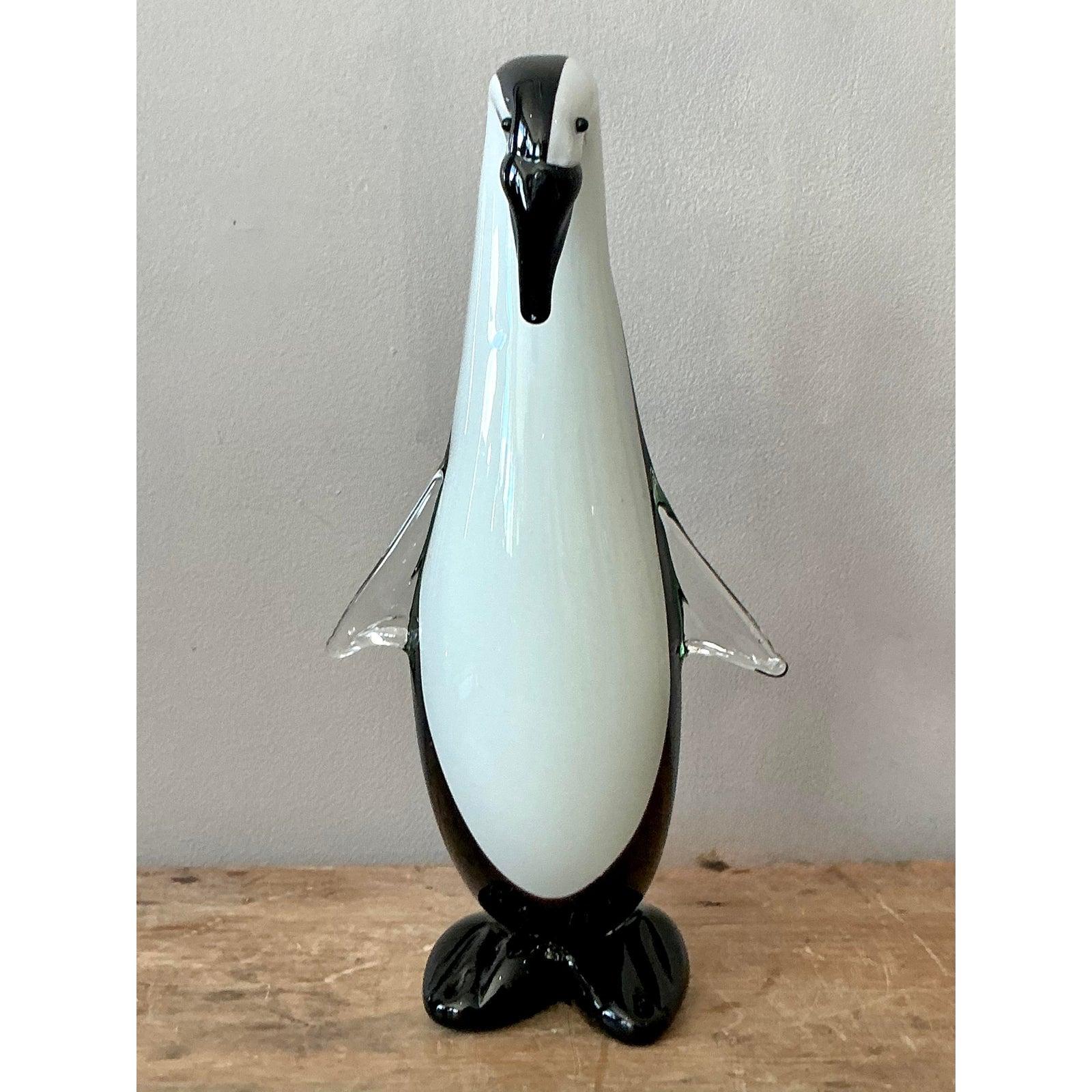 Pinguino in vetro artistico italiano vintage In condizioni buone in vendita a West Palm Beach, FL