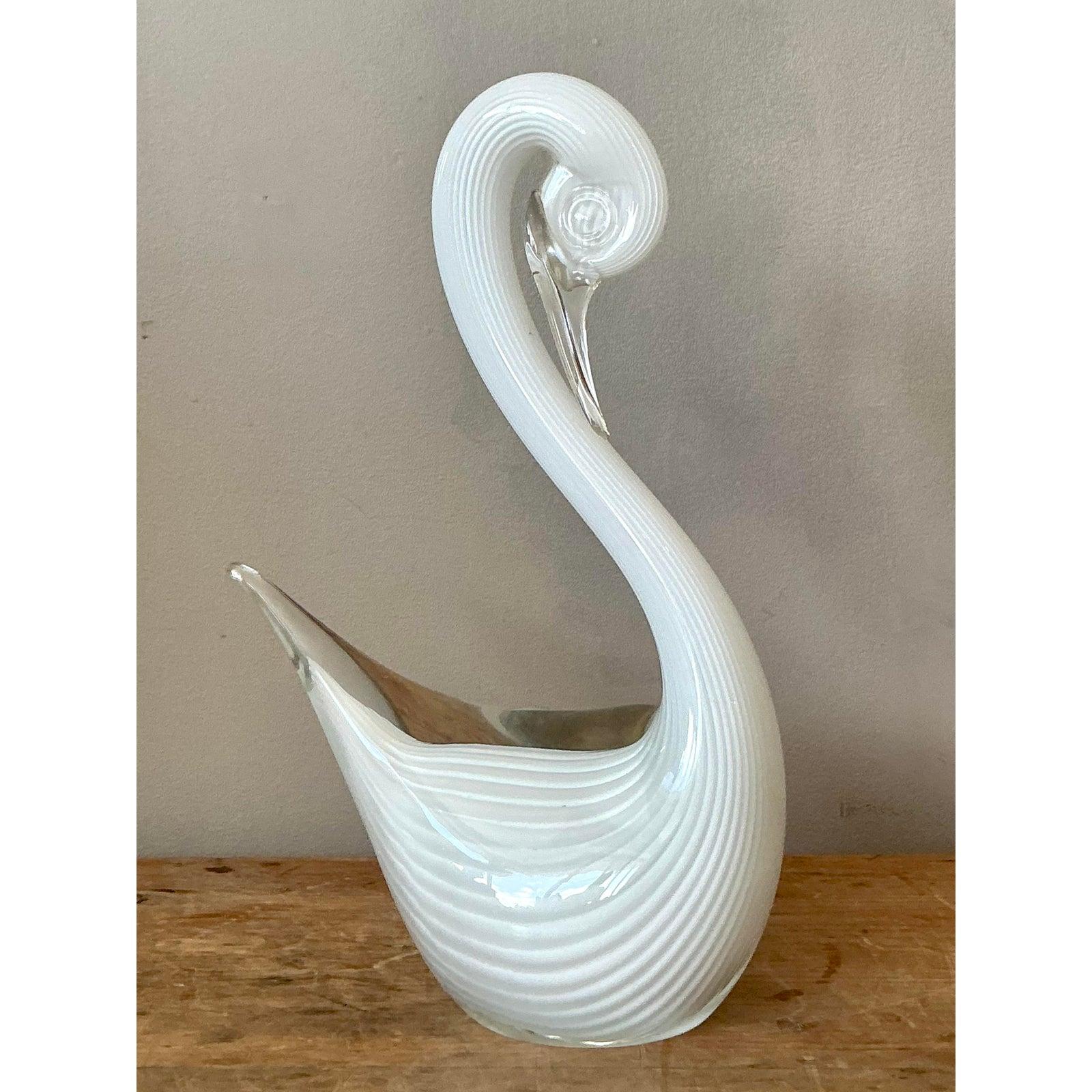 Hollywood Regency Cigno in vetro artistico italiano vintage in vendita