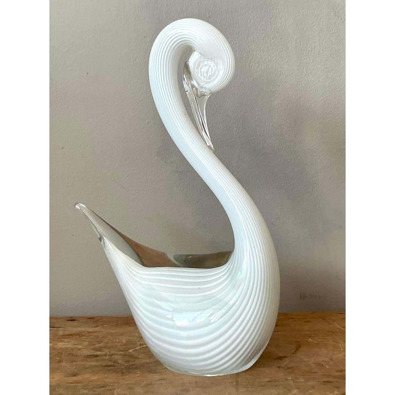 Cigno in vetro artistico italiano vintage In condizioni buone in vendita a West Palm Beach, FL
