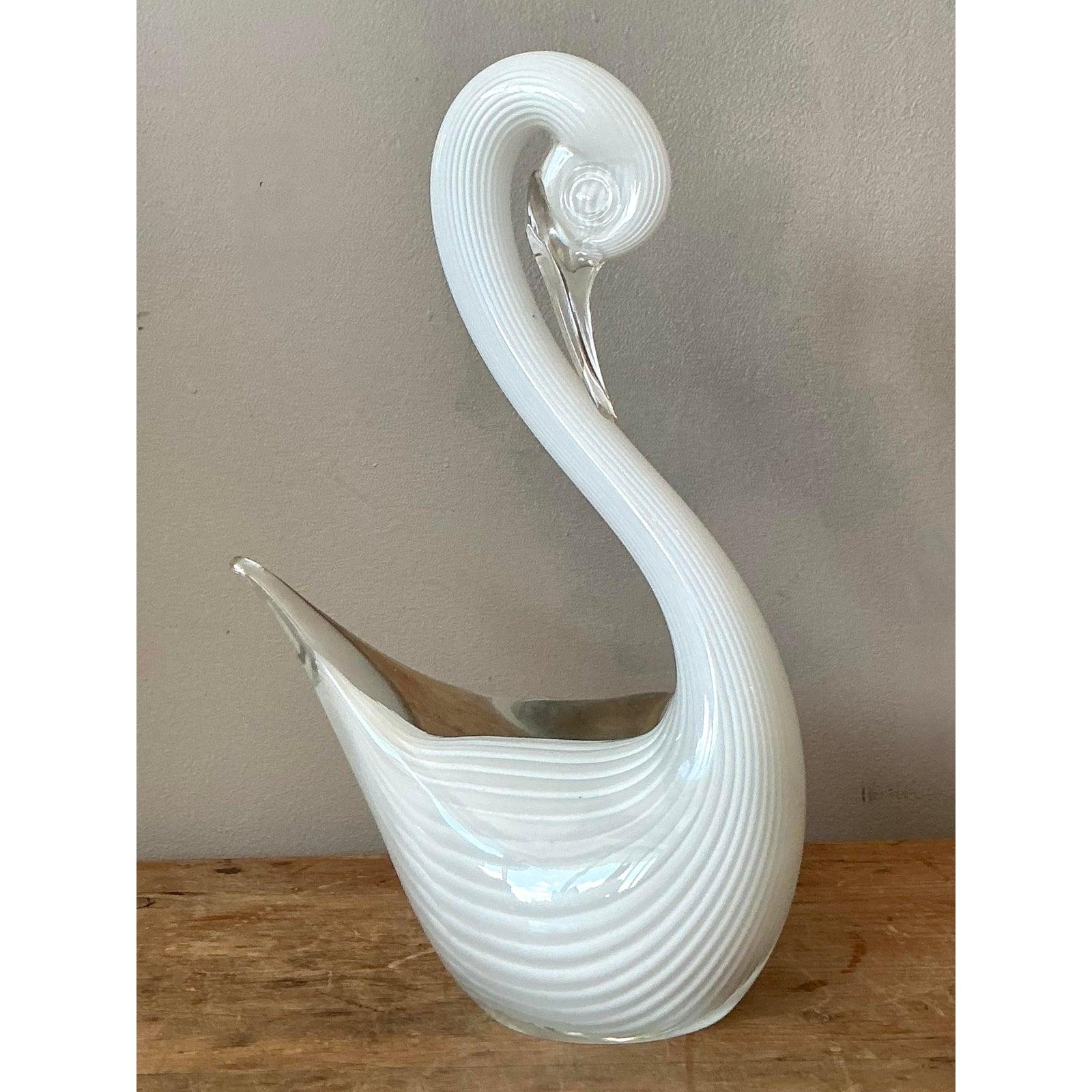 XX secolo Cigno in vetro artistico italiano vintage in vendita
