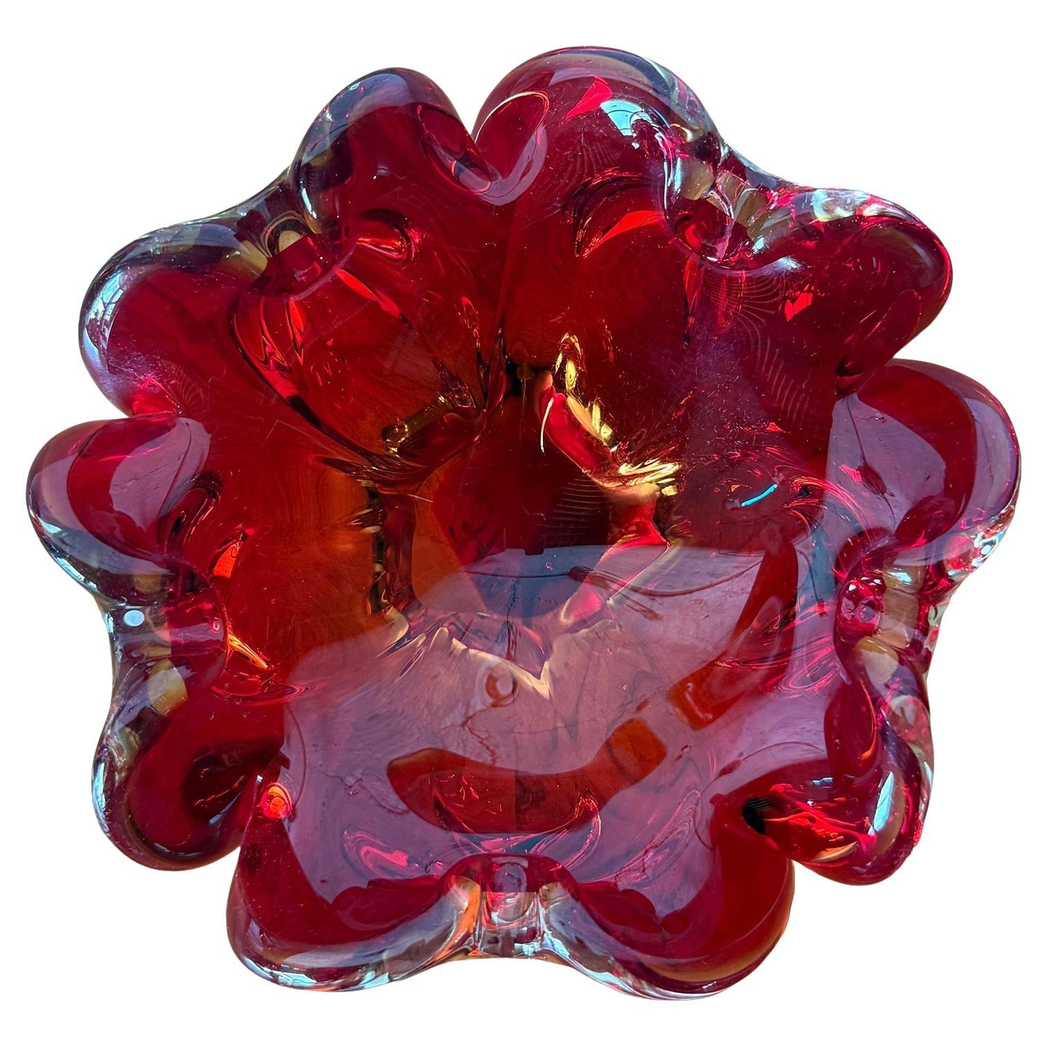 Vintage Italian Art Glass Tray After Murano