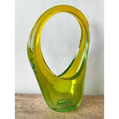 Vintage Italian Art Glass Vase After Murano