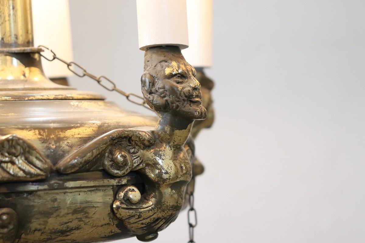 Lampada da terra in ottone vintage Italian Lamp in vendita 4