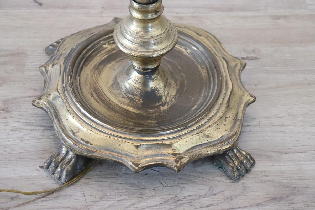 Vintage Italian Brass Floor Lamp For Sale 7