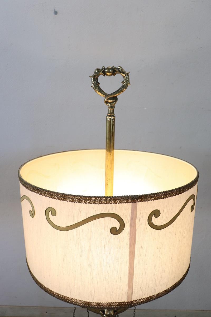 Milieu du XXe siècle Vintage Italian Brass Floor Lamp en vente