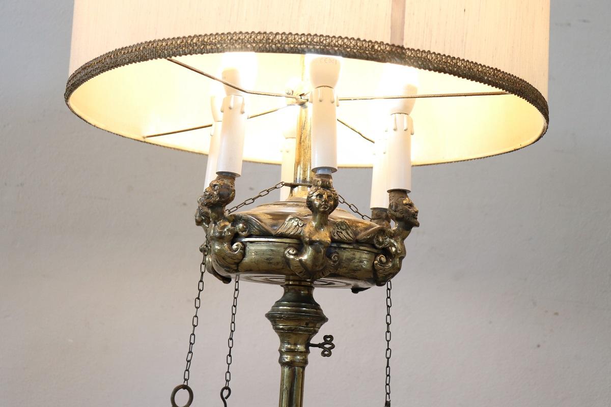 Vintage Italian Brass Floor Lamp For Sale 2