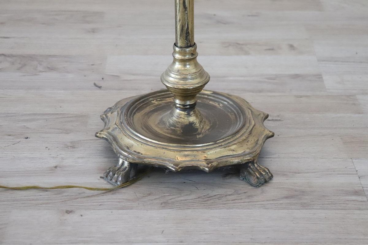 Lampada da terra in ottone vintage Italian Lamp in vendita 2