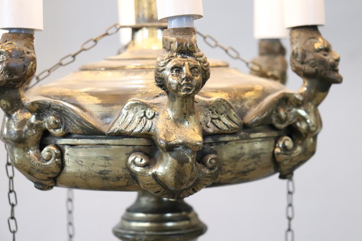 Lampada da terra in ottone vintage Italian Lamp in vendita 3