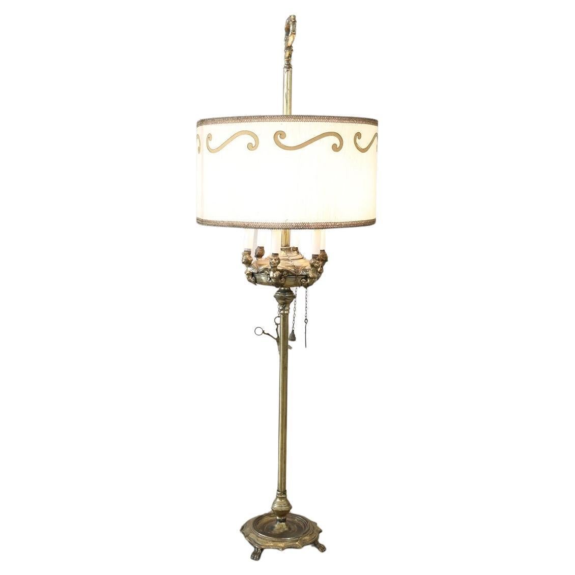 Vintage Italian Brass Floor Lamp en vente