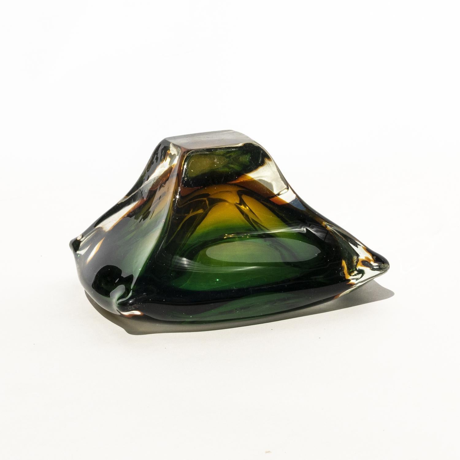 Vintage Italian Glass Aschenbecher, massives 