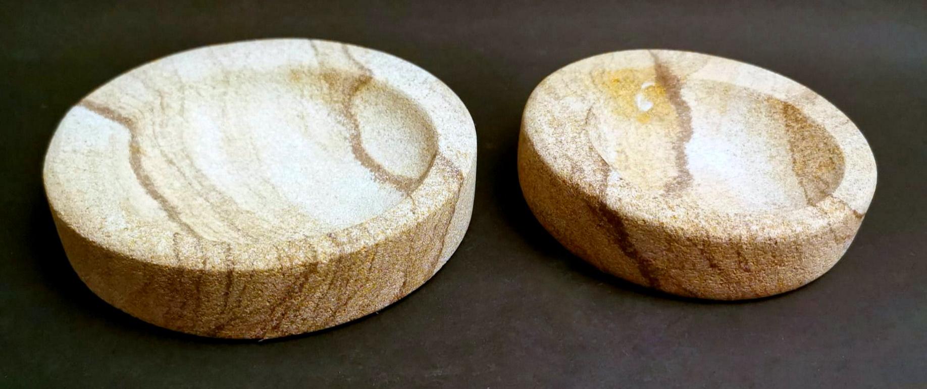 Mid-Century Modern Vintage Italian Ashtray Pair Made in Santafiora Stone For Sale