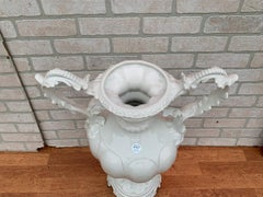 Vintage Italian Azzolin Brothers White Capodimonte Vase with Handles