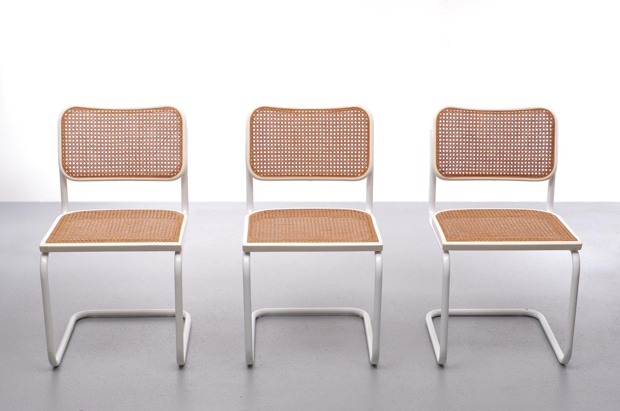 Mid-Century Modern Vintage Italian B32 Chairs Marcel Breuer Cesca, 1970