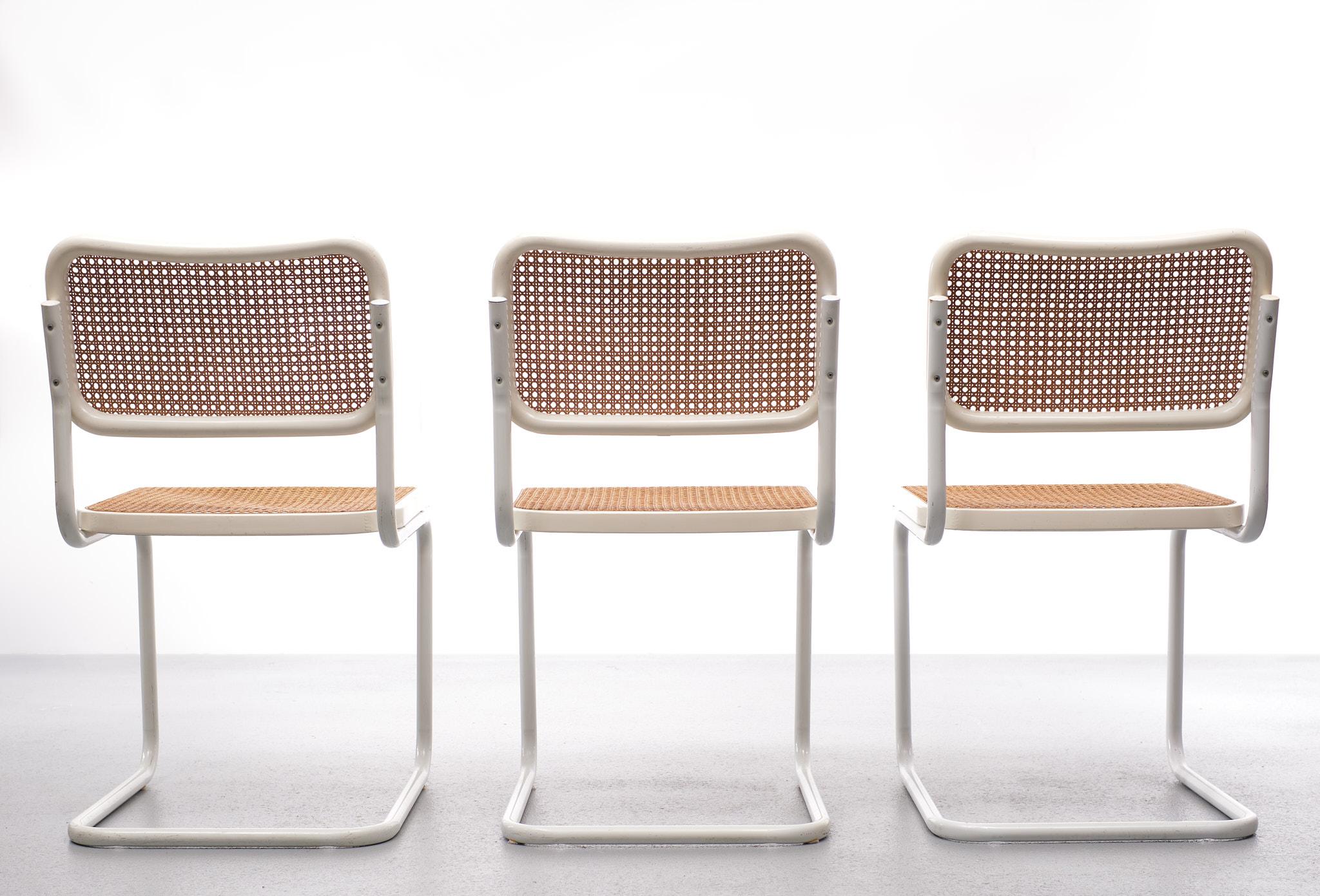 Wicker Vintage Italian B32 Chairs Marcel Breuer Cesca, 1970