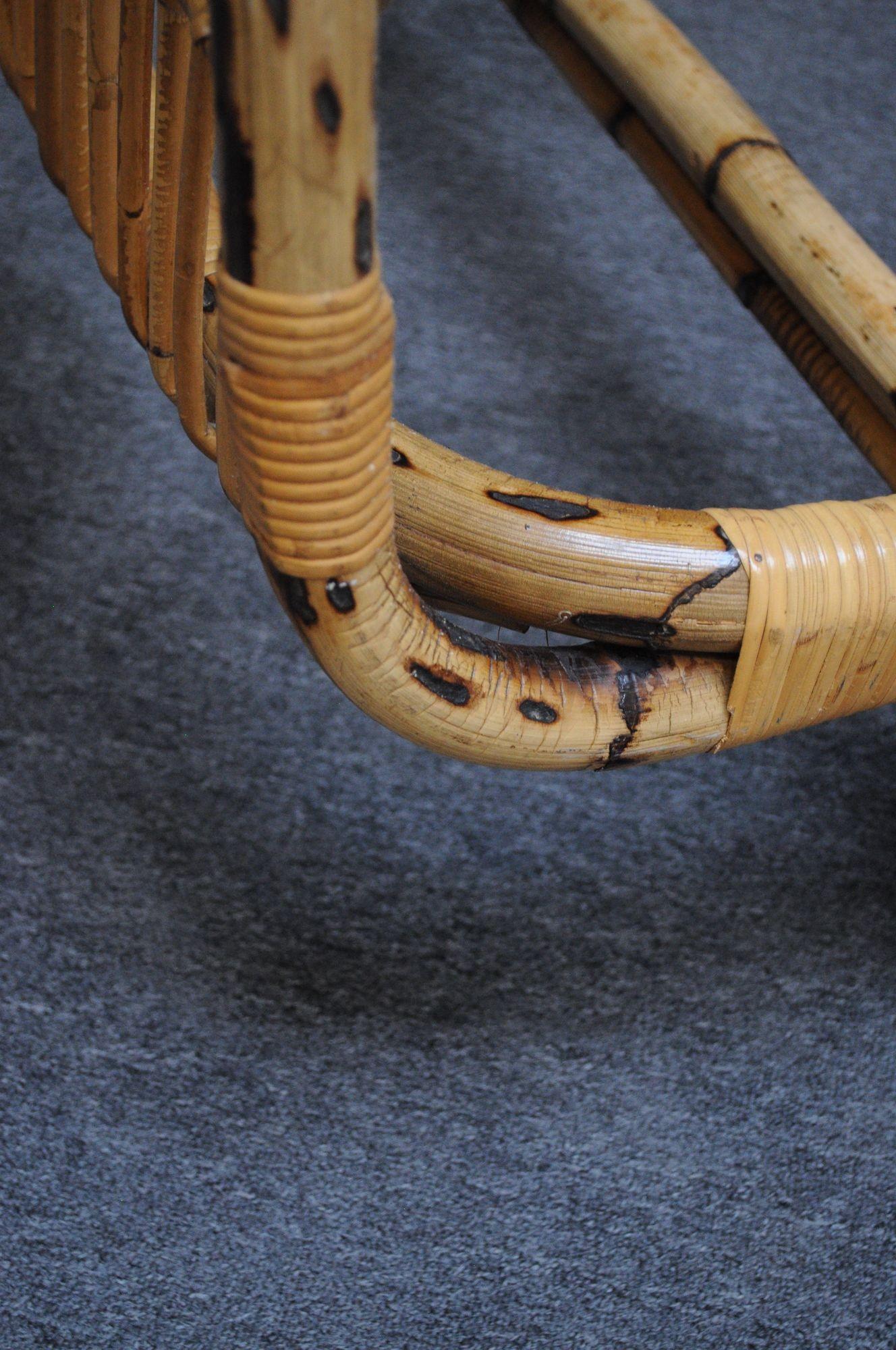 Vintage Italian Bamboo and Rattan Daybed by Tito Agnoli for Bonacina 6