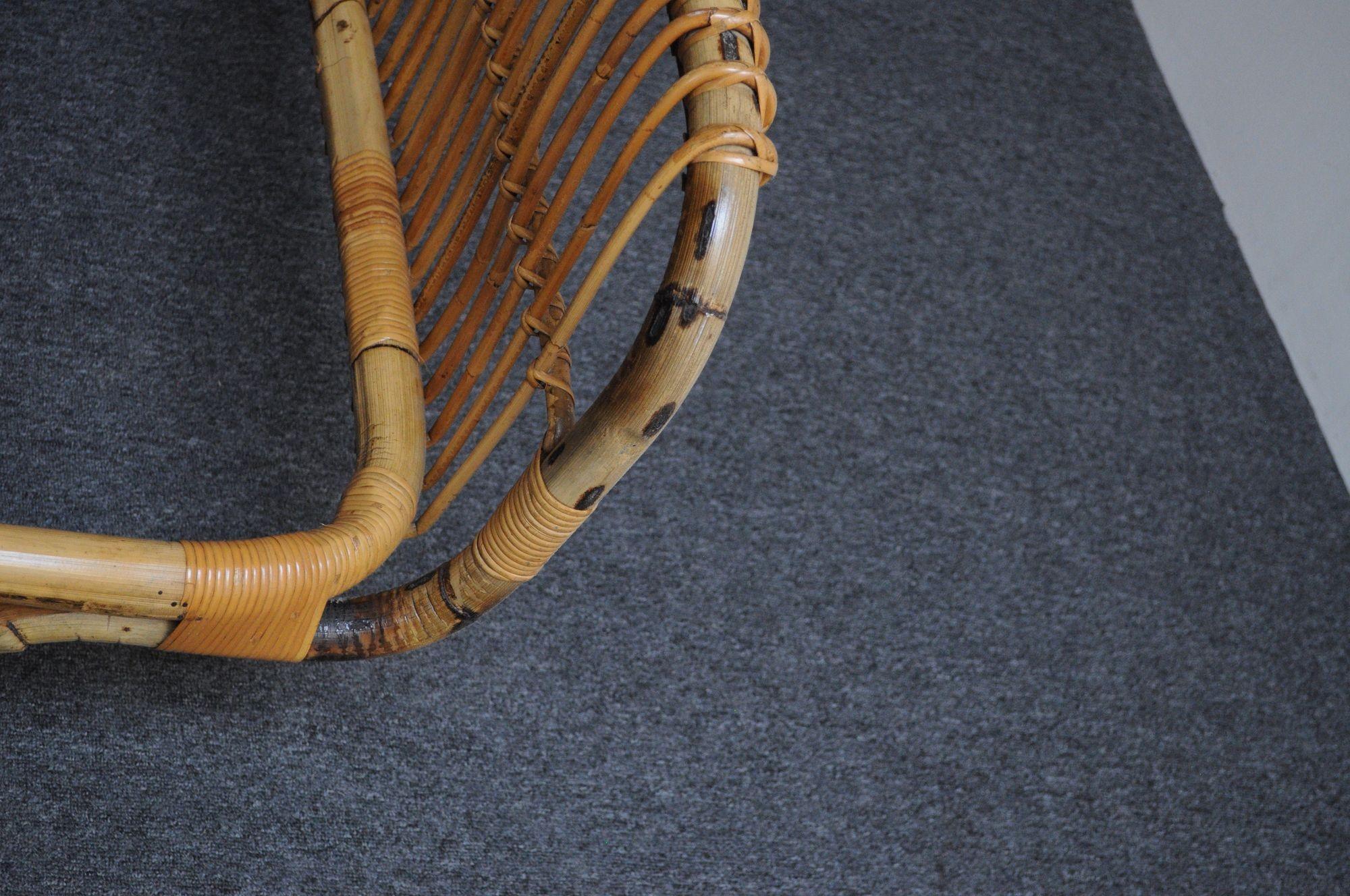 Vintage Italian Bamboo and Rattan Daybed by Tito Agnoli for Bonacina 10