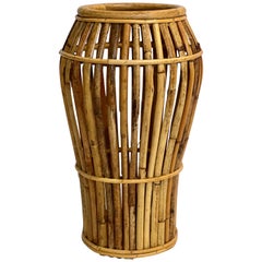 Vintage-Schirmständer aus italienischem Bambus und Rattan