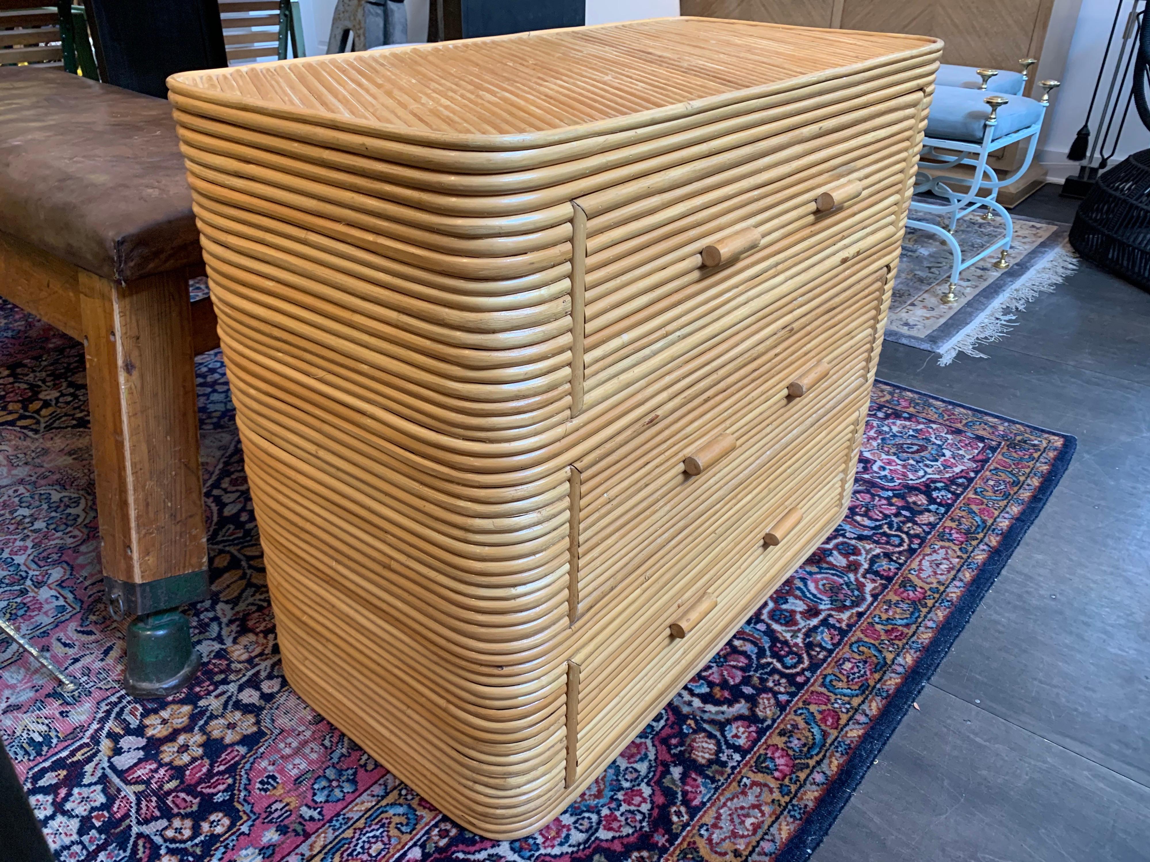 Mid-Century Modern Vintage Italian Bamboo Chest For Sale