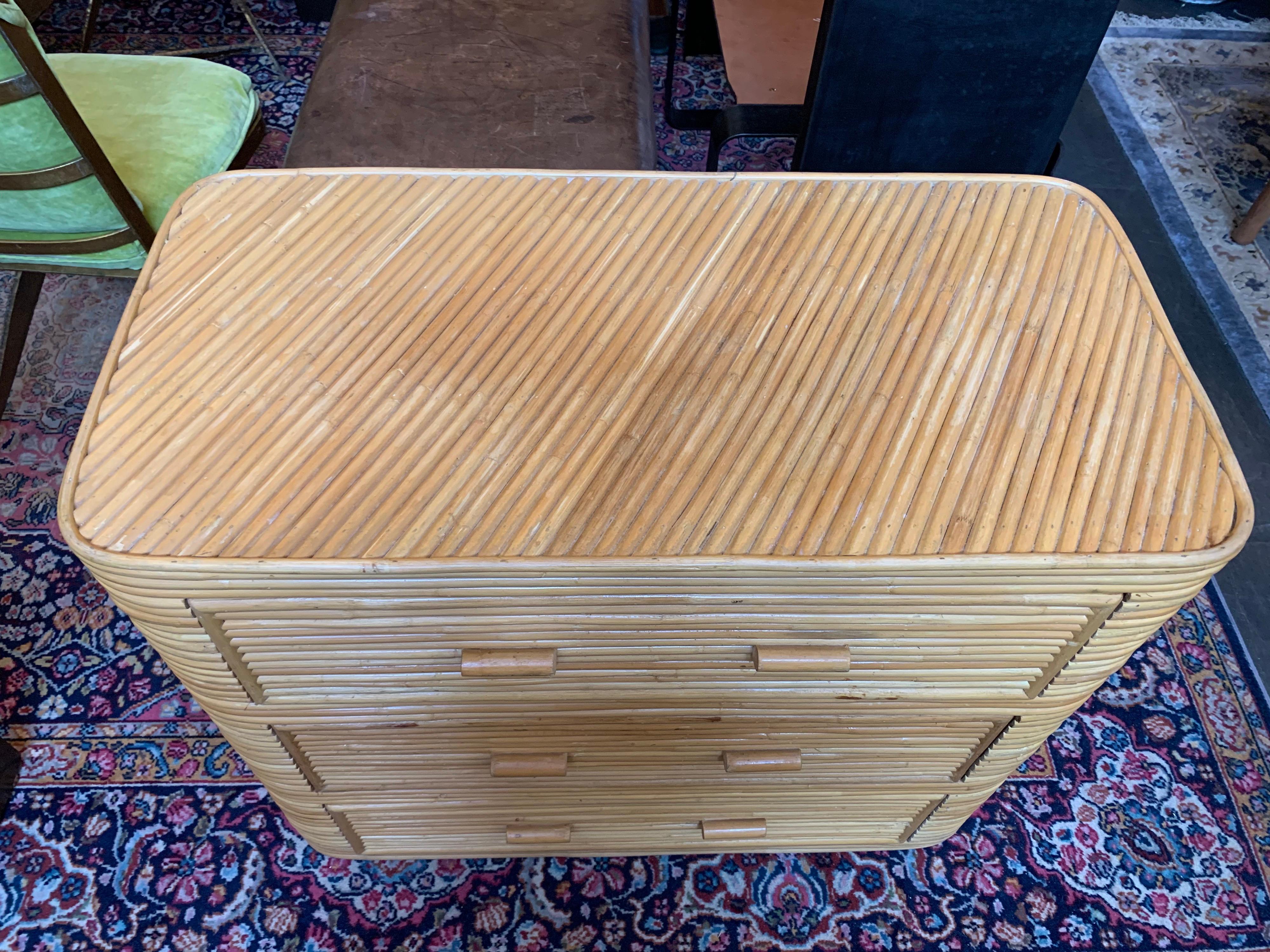 Vintage Italian Bamboo Chest In Good Condition For Sale In East Hampton, NY