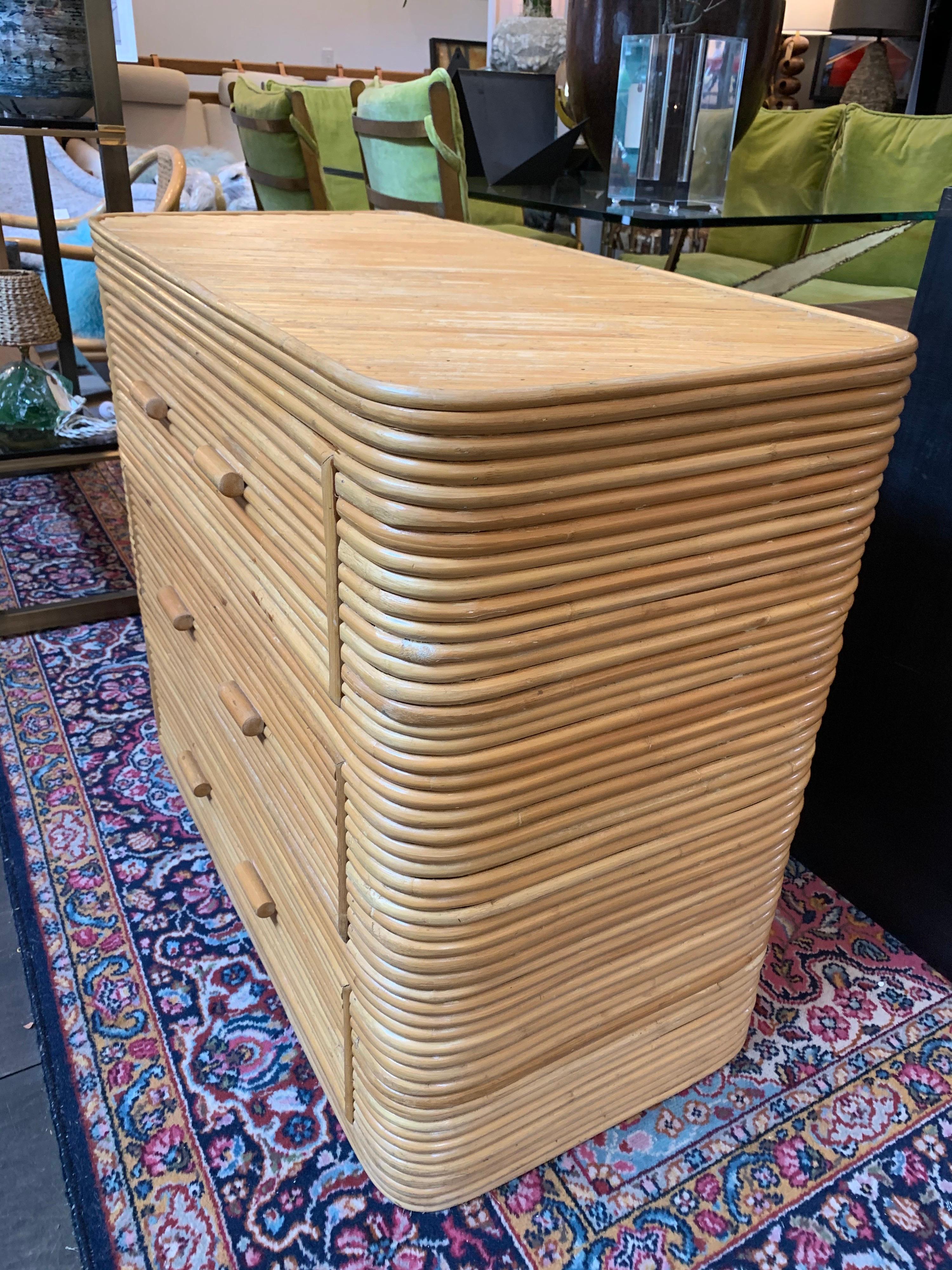 Late 20th Century Vintage Italian Bamboo Chest For Sale