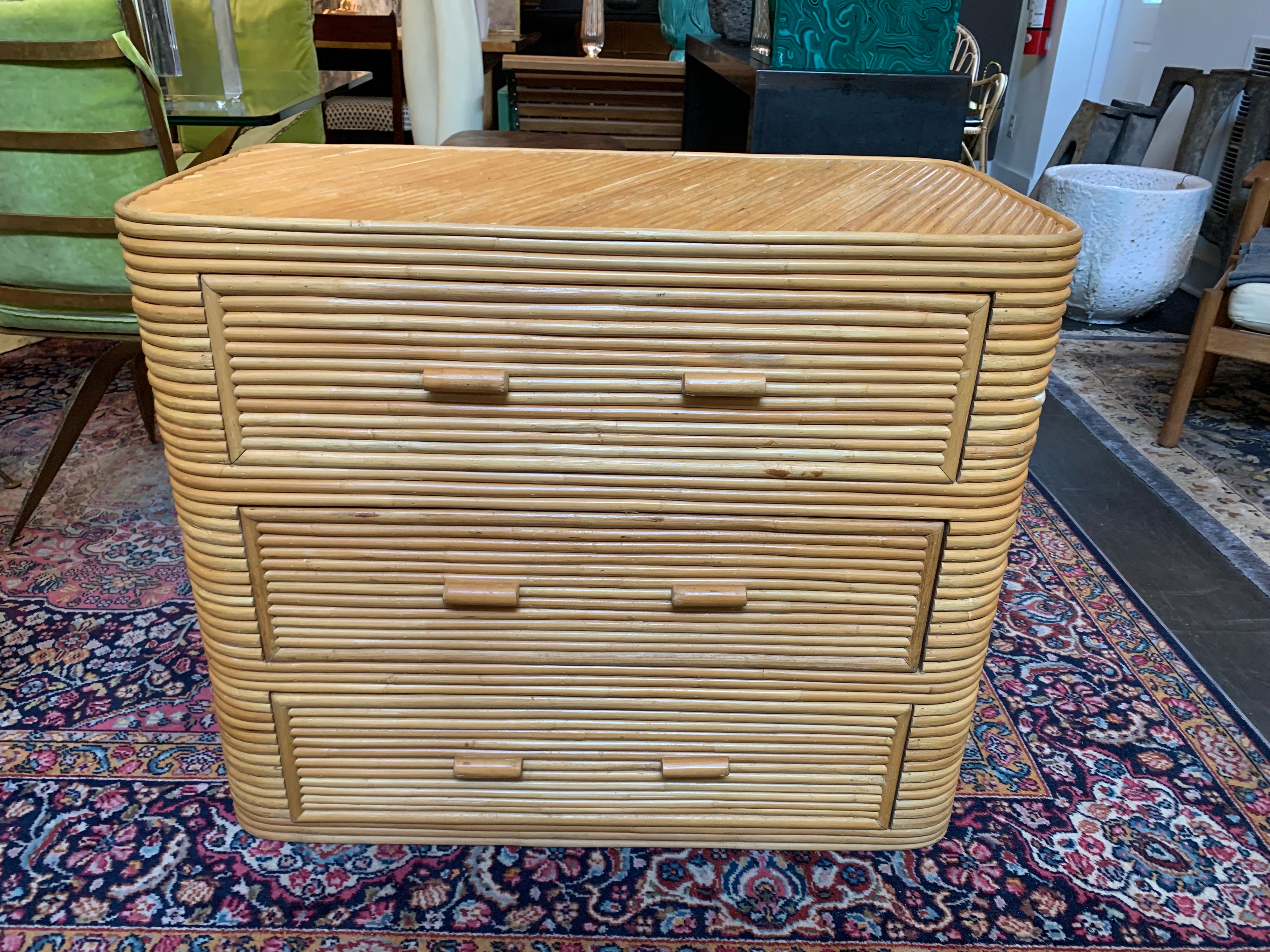 Vintage Italian Bamboo Chest For Sale 3