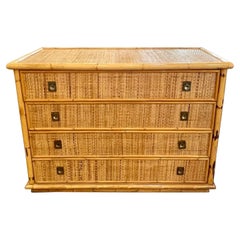 Vintage Italian Bamboo Chest of Drawers