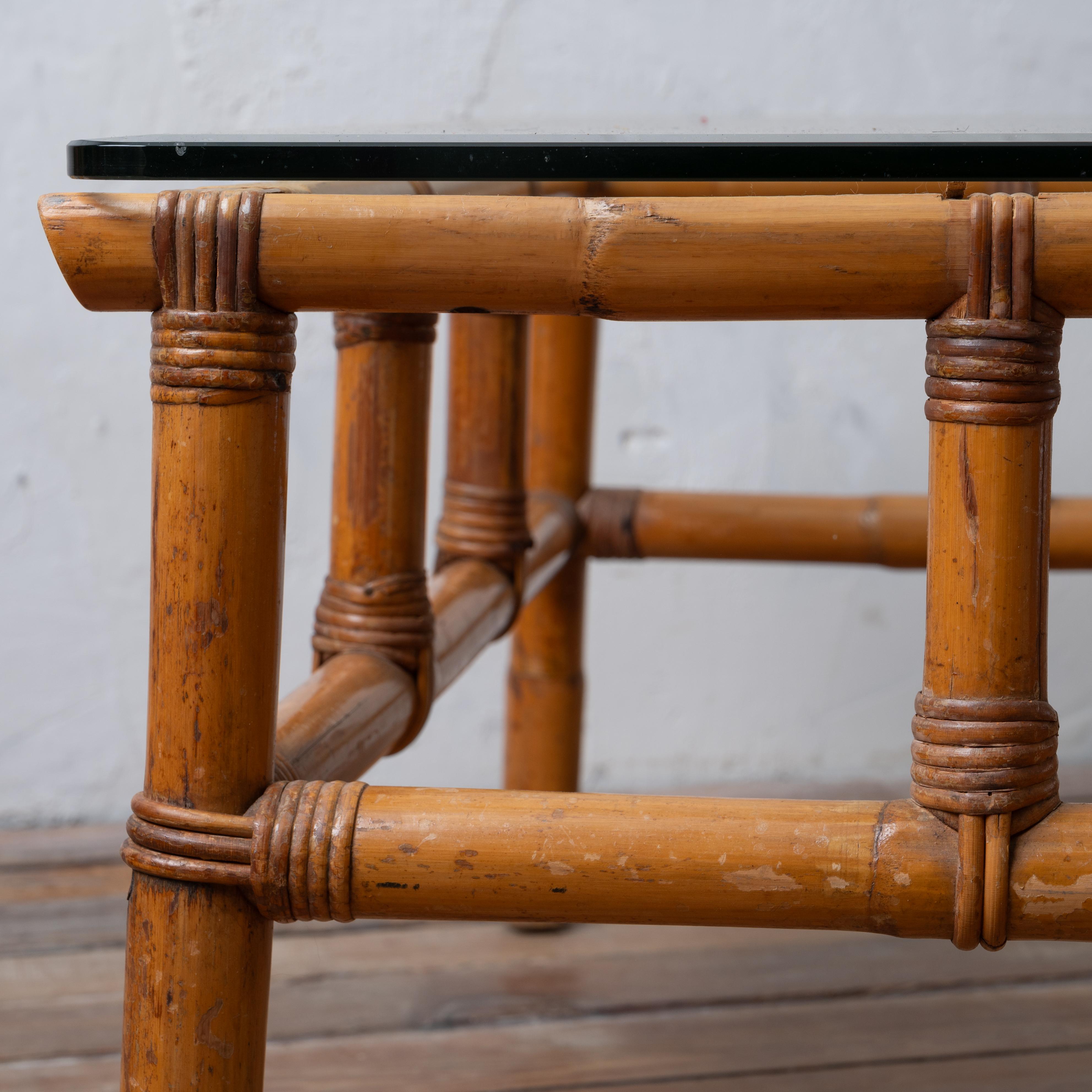 Mesa baja de bambú italiana vintage Bambú en venta